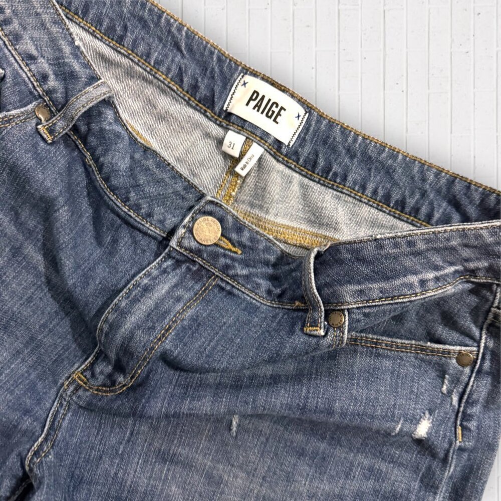 PAIGE Denim Rolled Hem Jeans Shorts Size 31 - Picture 3 of 3